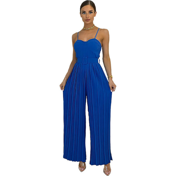 Women's Solid Color Wide Leg Jumpsuit - Image 3