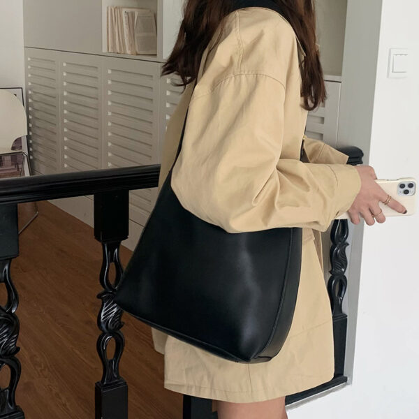 Women's Shoulder Bag Solid Fashion Handbag Crossbody Bag Women's Minimalist PU Leather Bag - Image 3