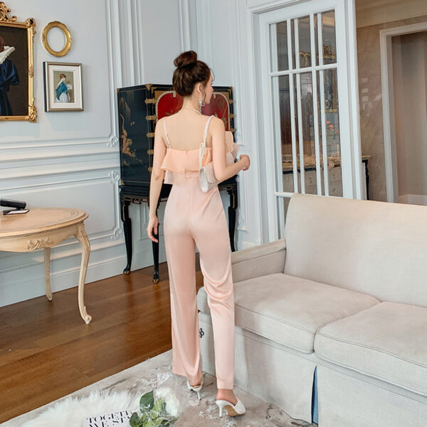 Fried Street Suit Sling Ruffled Wide-Leg Jumpsuit - Image 3