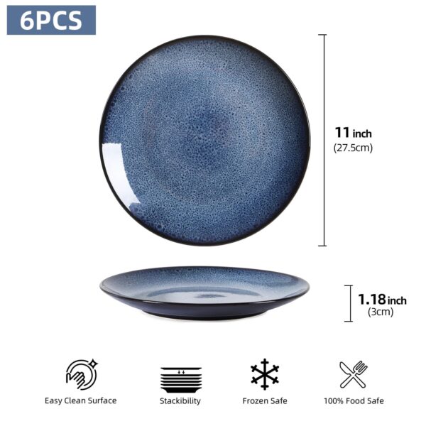 Steak Plate Creative Western Food Plate Vegetable Plate Set Of 6 For Cereal, Salad, Pasta, Soup, Dessert, Serving Dishwasher, Microwave And Oven - Image 10