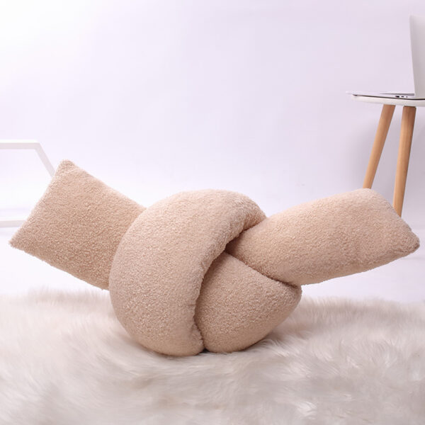 Home Decoration Simple Pure Color Twist Flower Knot Pillow - Image 7