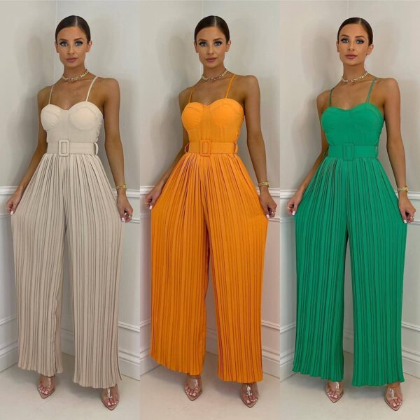 Women's Solid Color Wide Leg Jumpsuit