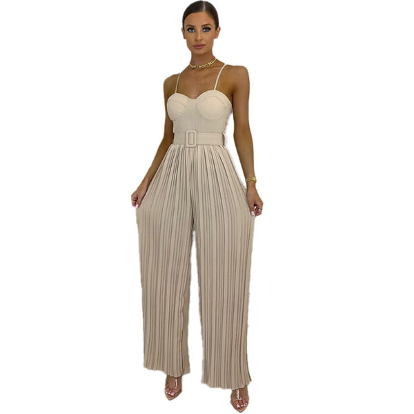 Women's Solid Color Wide Leg Jumpsuit - Image 4