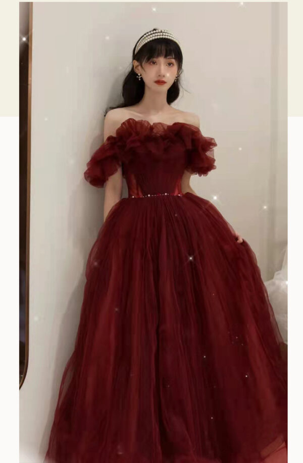 Summer Red Design Evening Dress Off-shoulder - Image 10