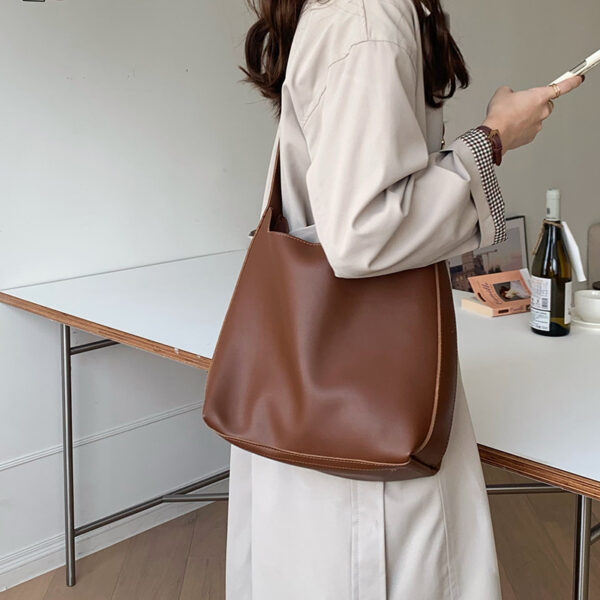 Women's Shoulder Bag Solid Fashion Handbag Crossbody Bag Women's Minimalist PU Leather Bag - Image 6