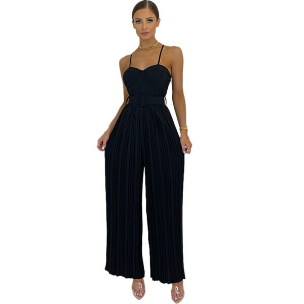 Women's Solid Color Wide Leg Jumpsuit - Image 6