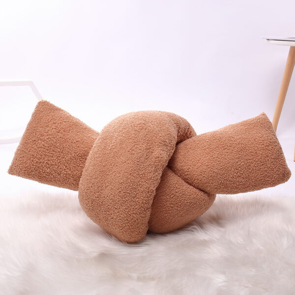 Home Decoration Simple Pure Color Twist Flower Knot Pillow - Image 9