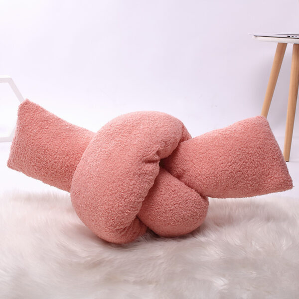 Home Decoration Simple Pure Color Twist Flower Knot Pillow - Image 4