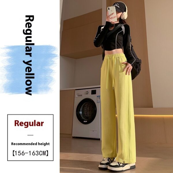 High Waist Long Thin Straight Loose Leisure Sports Sweatpants - Image 2