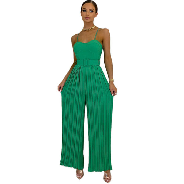 Women's Solid Color Wide Leg Jumpsuit - Image 7