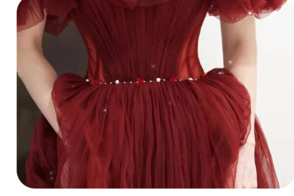 Summer Red Design Evening Dress Off-shoulder - Image 2