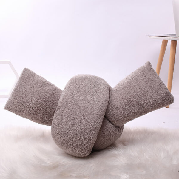 Home Decoration Simple Pure Color Twist Flower Knot Pillow - Image 8