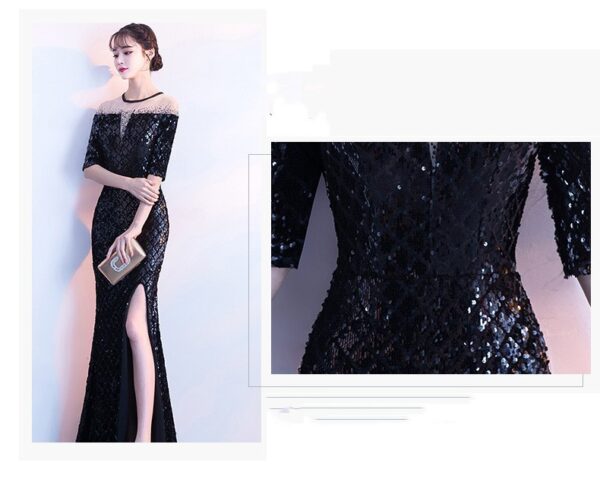 Host Catwalk Evening Dress Temperament Elegant Rhombus - Image 4