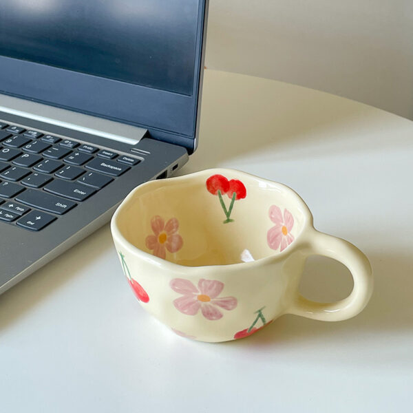 Korean-style Cute Milk Yellow Hand Pinch Mug Hand-painted Breakfast Mug - Image 2