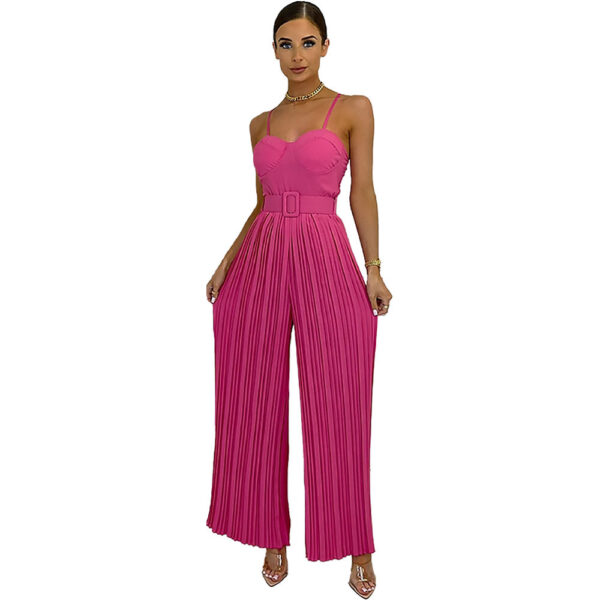 Women's Solid Color Wide Leg Jumpsuit - Image 5