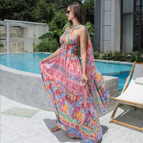 Women's Floral Style Large Hem Dress - Image 6