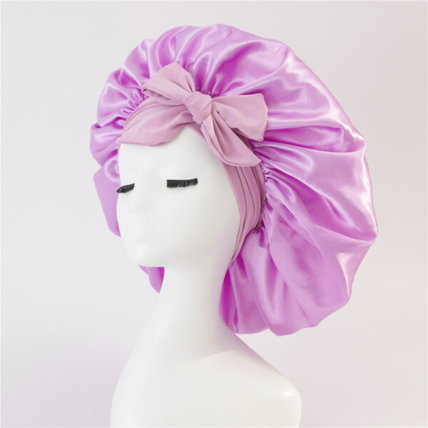 New Silk Bonnet For Sleeping Women Satin Bonnet Hair Bonnet Night Sleep Cap Scarf Wrap For Curly Hair With Tie Band For Curly Hair - Image 2